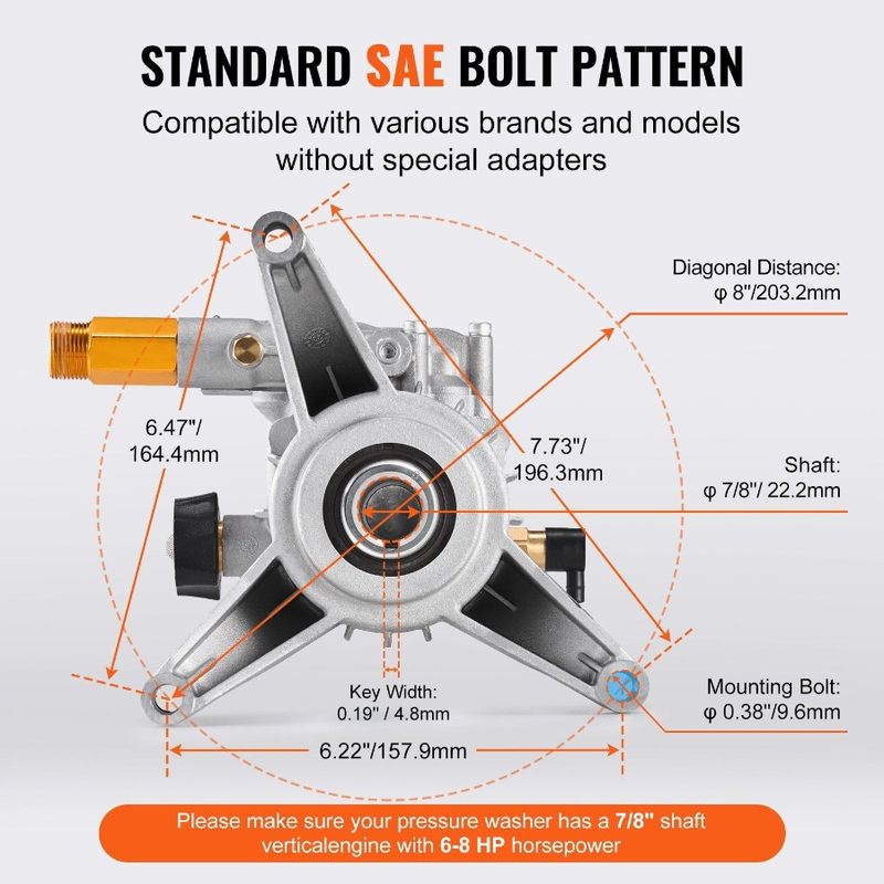 Con albero da 3,0 GPM, pompa da 3300 PSI, ugelli per idropulitrice verticale a pressione da 8, 5, 7_voghion.com
