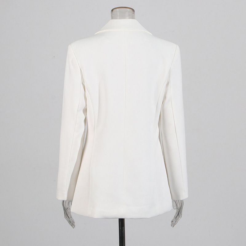 Blazer da donna decorato con strass – Elegante giacca da abito a due bottoni con dettagli floreali_voghion.com