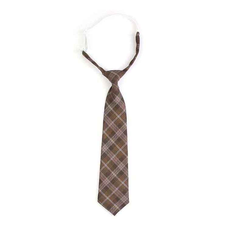 Age-Reducing Internet Celebrity Matching Artifact JK Small Plaid Uniform Style Shirt Bow Female Student Tie_voghion.com