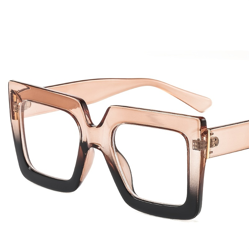 Two-color Transparent Square Frame Blue Light Blocking Glasses,Spectacles Lens,Computer Reading/Gaming/TV/Phones Glasses Relieve Eye Fatigue & UV Glar_voghion.com