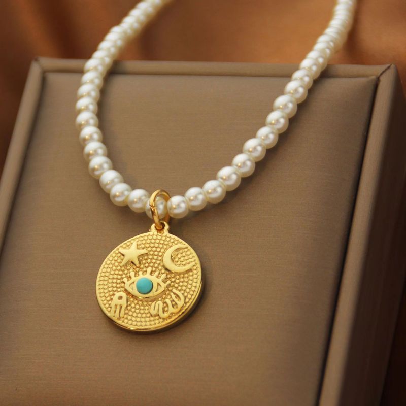 Naszyjnik ze stali tytanowej, nieblaknący, pozłacany, wisiorek na łańcuszku obojczykowym, dwanaście wisiorków zodiaku, biżuteria damska_voghion.com
