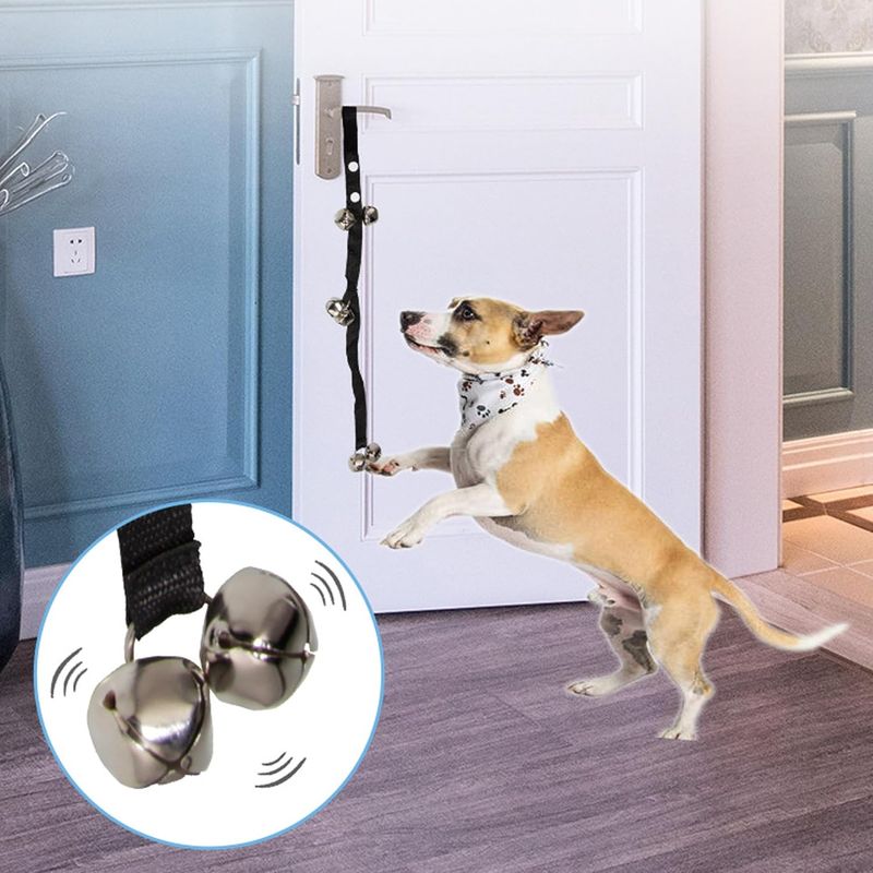 Hund Türklingel Hund Glocken Toilettentraining Puppy, Interne Ausbildung Türklingel - Länge Verstellbare Hunde Türglocken (Schwarz)_voghion.com