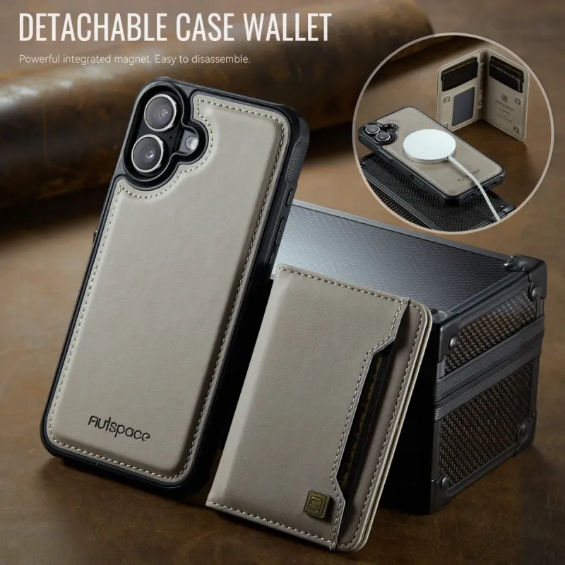 Custodia per telefono con porta carte magnetico staccabile con blocco RFID, mini portafoglio per iPhone 16 13 12 Pro Max 15 14 Plus, custodia in pelle PU_voghion.com