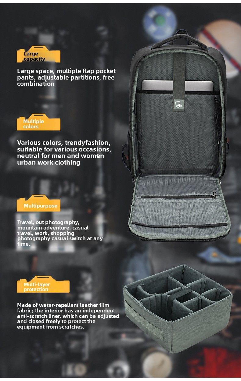 Large-Capacity Waterproof USB Backpack Multi-Functional Travel Bag For Outdoor Fashionable Camera Drone Charging_voghion.com