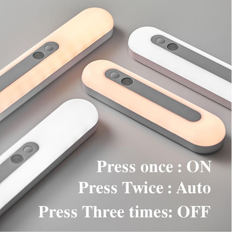 Luce notturna a LED ricaricabile a induzione del corpo umano Luce USB dimmerabile continua Protezione degli occhi Luce da lettura per comodino Armadio_voghion.com