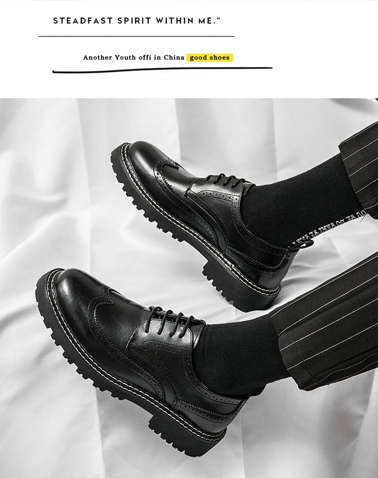 2024 Autumn Brogue British Style Business Formal Leather Lace-up Height Increasing Thick Sole Men's Shoes_voghion.com