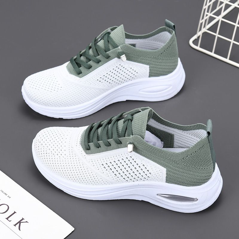 ShoeVault 2025 Neue Damenschuhe Export, lässige Schnürschuhe aus Sockengewebe, Sneakers mit weicher Sohle für Damen_voghion.com