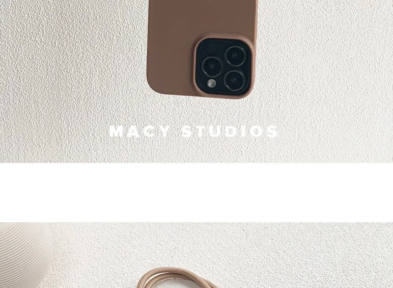 Crossbody Lanyard Strap Rope Cord Soft Case For iPhone 12 13 MiNi 11 Pro Max XS XR X 8 7 Plus SE 3 Brown Silicone Cover_voghion.com