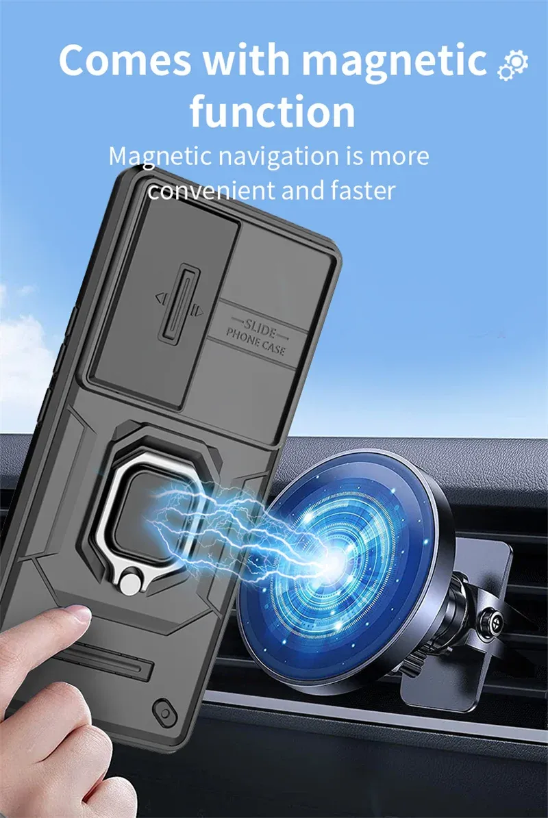 Pour Vivo V30 Pro S18 Armor Phone Case avec Slide Camera Lens Protection Ring Magnetic Holder Bracket Shell Back Cover_voghion.com