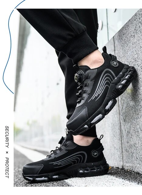 Rotating Button Safety Shoes Men Work Sneakers Indestructible Shoes Puncture-Proof Protective Shoes Work Boots Steel Toe Shoes_voghion.com