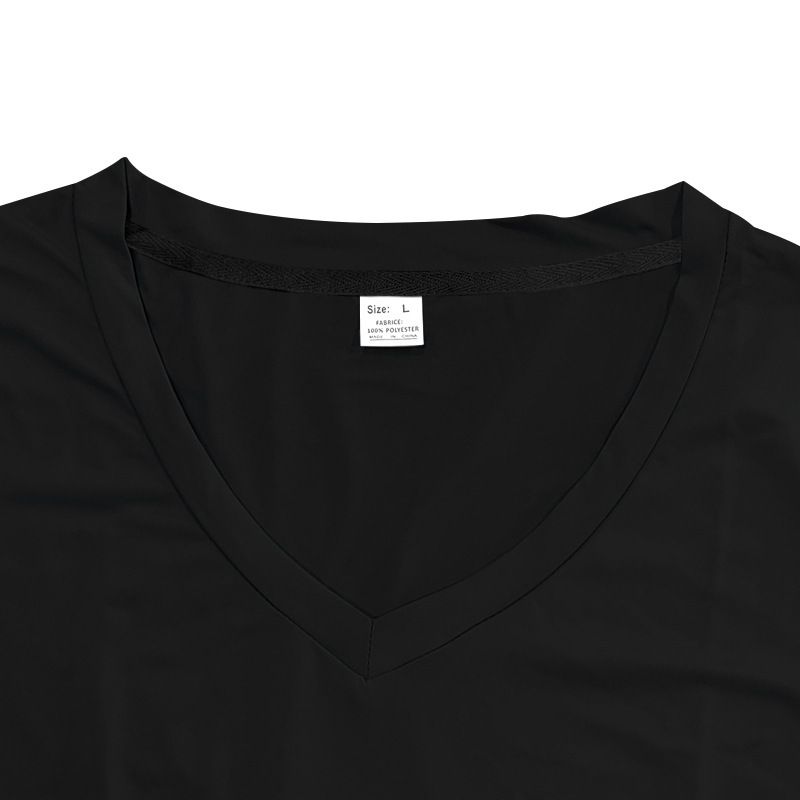 Herrenbekleidung T-Shirt Einfarbig V-Ausschnitt Kurzarm Sommer Neue Große Größe Trend Tops_voghion.com