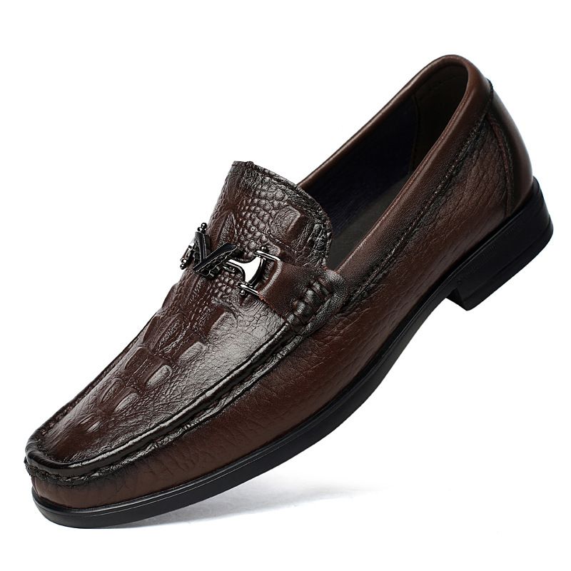Herren-Doudou-Schuhe, Leder-Freizeitschuhe, Lederschuhe mit Zierstruktur, Herren-Loafer, Herrenschuhe, Einzelschuhe_voghion.com