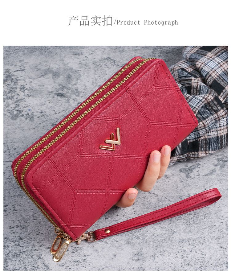 Women's Long Wallet, Double Zipper, Large Capacity Clutch Bag, Double Wallet, Mobile Phone Bag._voghion.com