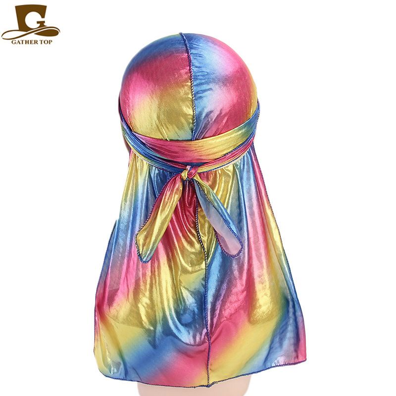 Matka i dzieci Wysokiej jakości źródło Laser Silk Długi ogon Kapelusz piracki Baotou Kapelusz Hip Hop Cape Hat_voghion.com