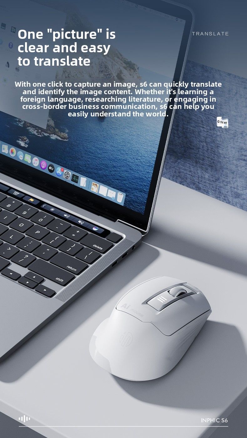 【Hohe Qualität】 INPHIC S6 Maus, kabellos, Bluetooth-Aufladung, leise, intelligente Sprachsteuerung, Eingabe, KI, Büro, Heimgebrauch_voghion.com
