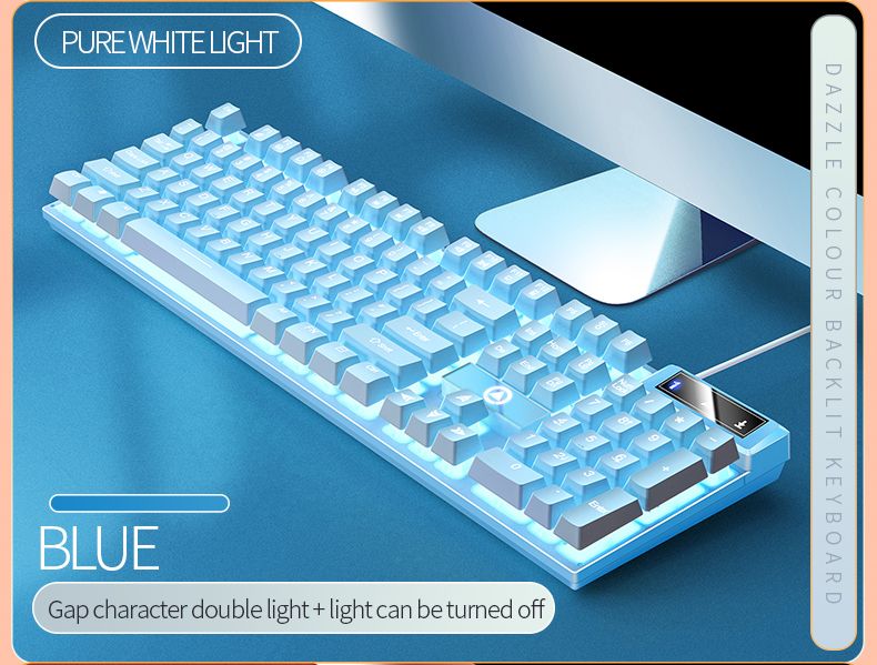 104 Keys Gaming Keyboard Wired Keyboard Color Matching Backlit Mechanical Feel Computer E-sports Peripherals For Desktop Laptop_voghion.com