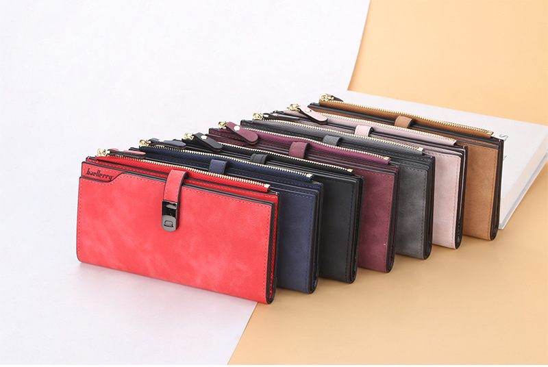 Baellerry Women's Long Wallet New Arrival Multi-card Matte Leather Clutch Multi-functional Mobile Phone Bag_voghion.com