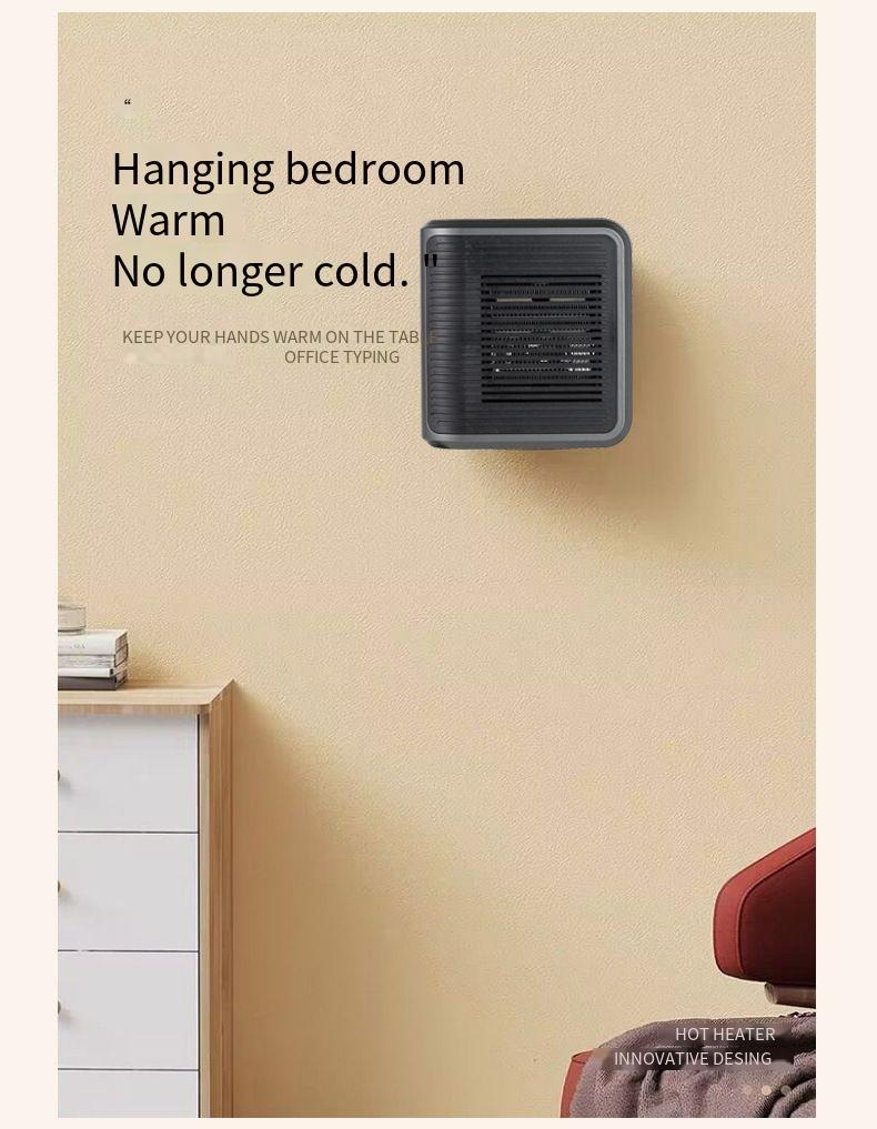 Mini-Heizlüfter zur Wandmontage, multifunktionaler Touch-Timer, Fernbedienung, Heißluftgebläse, Wärmer_voghion.com