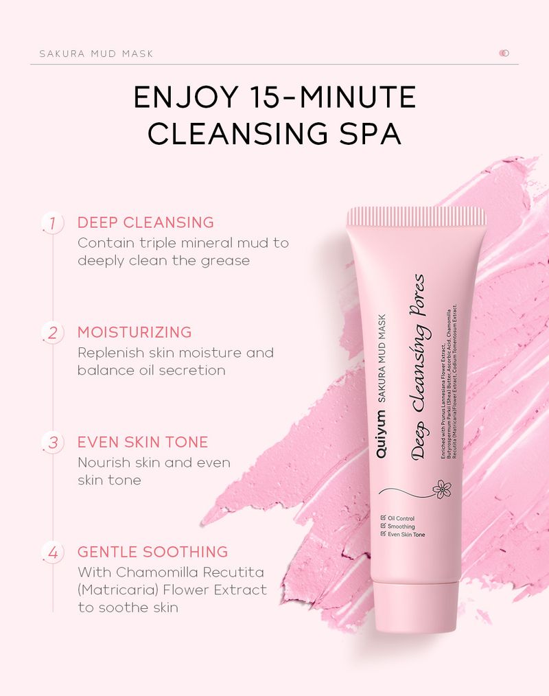Trattamenti e maschere Maschera di fango Sakura (scatola colorata) 30 g Detergente, idratante e nutriente FDA_voghion.com
