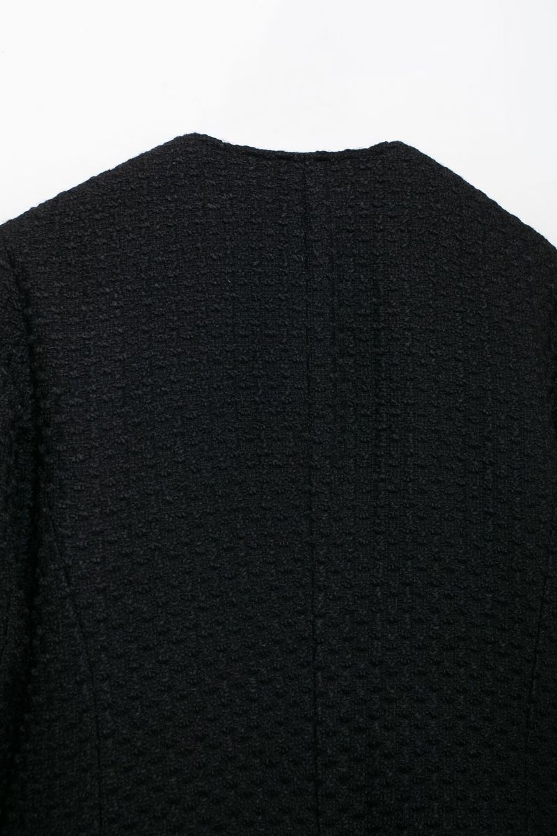 Abbigliamento donna 2024 autunno e inverno nuova moda fiocco bottone decorazione giacca texture_voghion.com