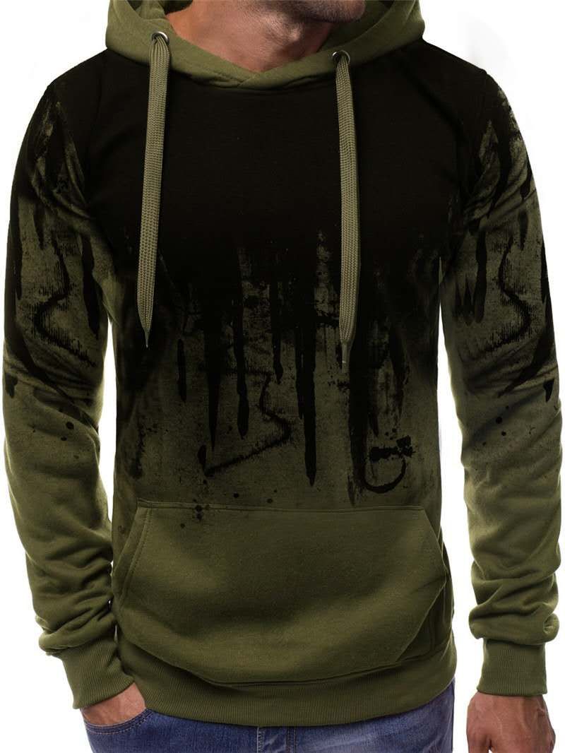 Outono Inverno Tendências Tracuits Homens Camuflagem Moletom Com Capuz + Calça Conjunto de 2 Peças Roupas Esportivas 3d Tinta Ternos de Corrida_voghion.com