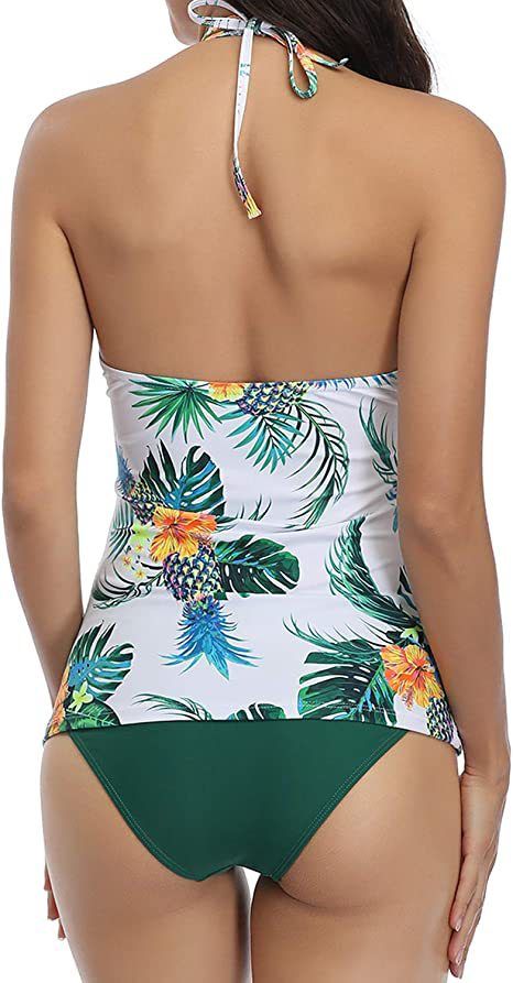 Abbigliamento da donna Costume da bagno due pezzi con scollo all'americana da donna Costume da bagno due pezzi con scollo a V Slip bikini Costume da bagno due pezzi contenitivo per la pancia_voghion.com