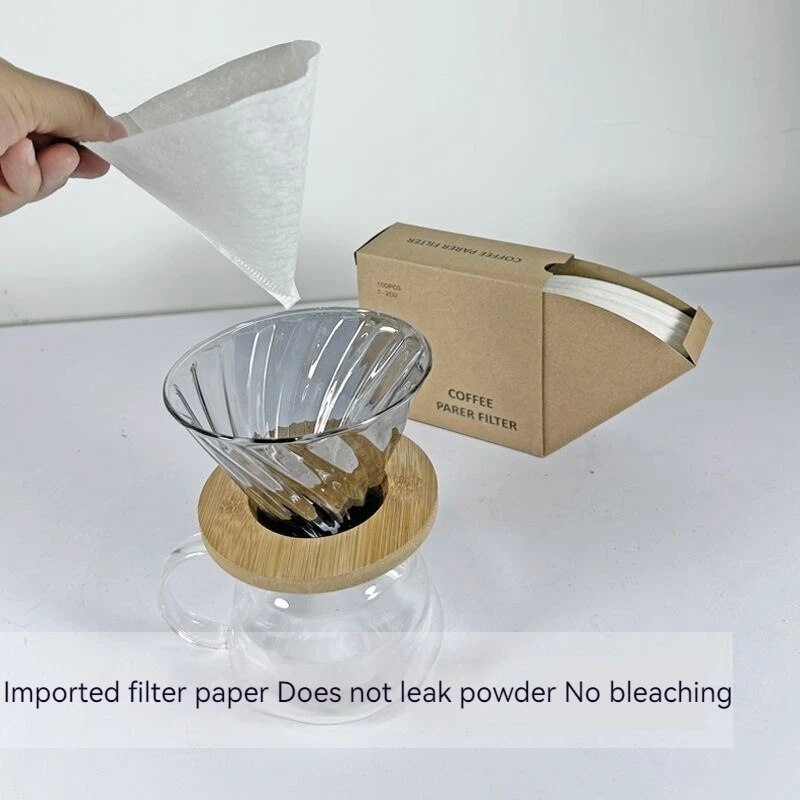 Unbleached fan-shaped disposable coffee paper, drip type hand washed ear cup, V60 filter paper_voghion.com