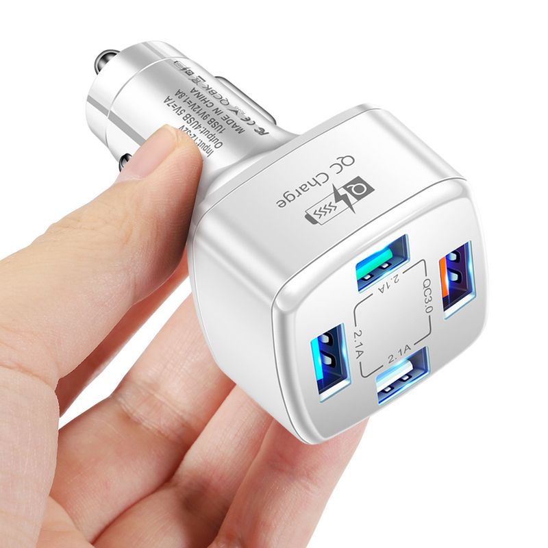 Music Festival  7A 4USB Fast Charging One to Four QC3.0 Multi Port Car Charger_voghion.com