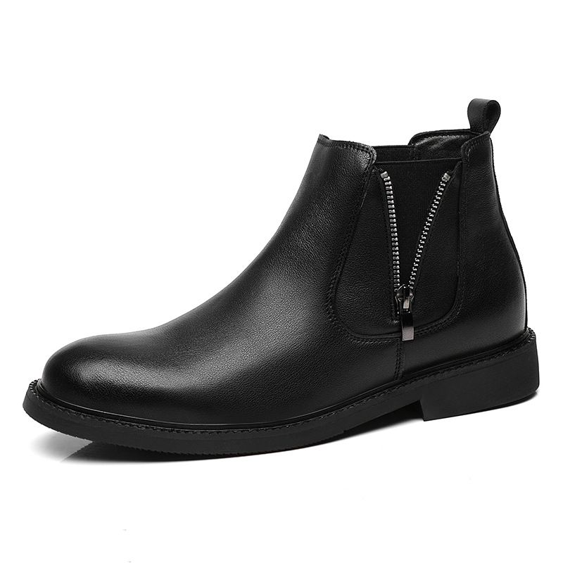 Martin Boots Men's High-top Wind Tooling Short Boots Heightening Men's Medium-top Chelsea Boots_voghion.com