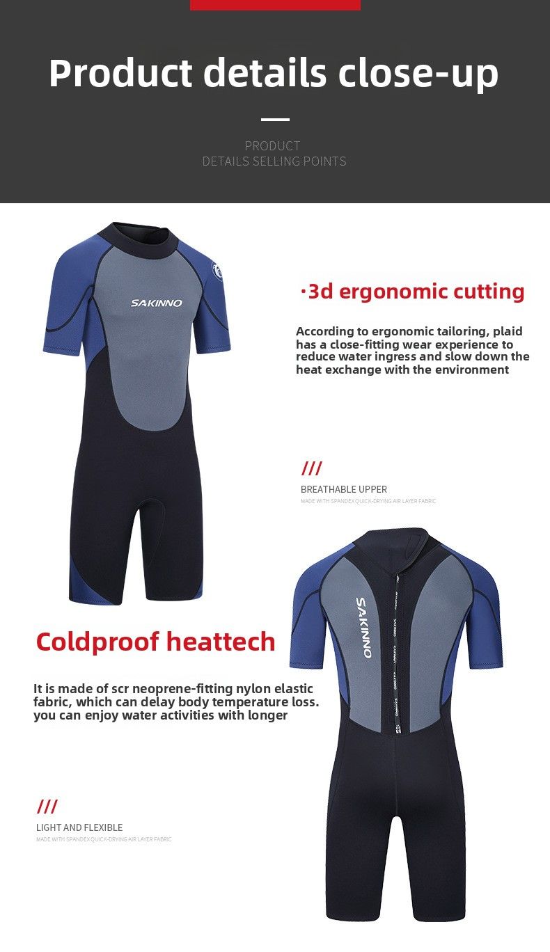 Muta intera da uomo, calda, antifreddo, antisole, muta da sub a maniche corte, per nuoto, moto d'acqua, surf, snorkeling,_voghion.com