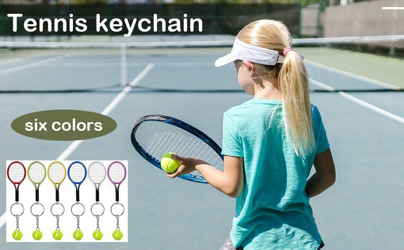 Ciondolo in filo di simulazione mini racchetta da tennis portachiavi regalo attrezzatura sportiva_voghion.com