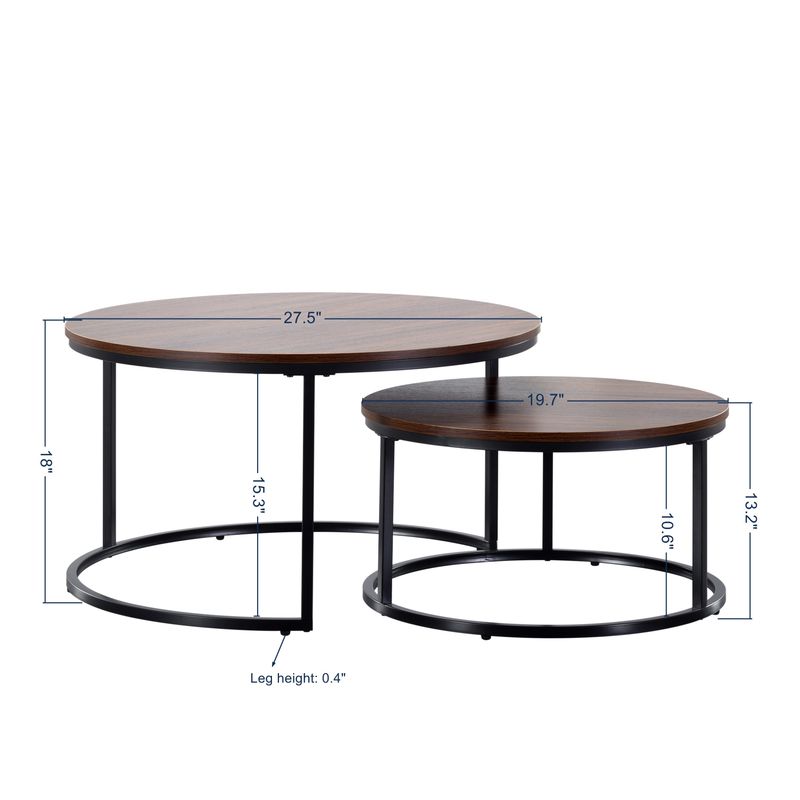 Nesting Round Coffee Table Set Of 2-piece_voghion.com