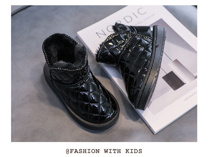 XUANMU Bottes de neige imperméables et chaudes pour enfants, chaussures d'extérieur tendance, nouvelle collection hiver XF0044_voghion.com