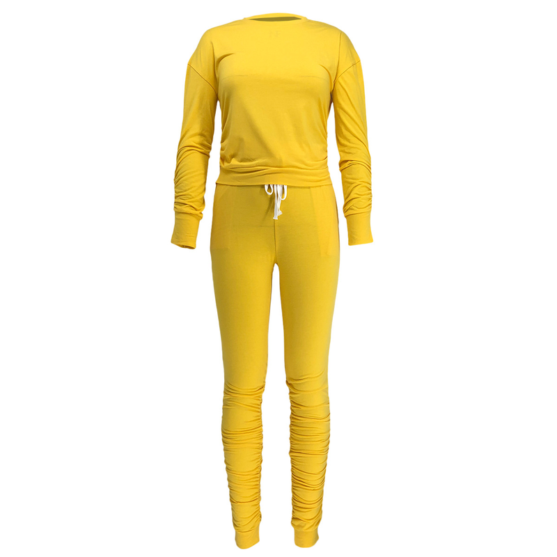 Tuta sportiva in due pezzi con maglietta a maniche lunghe e pantaloni a pieghe X5_voghion.com