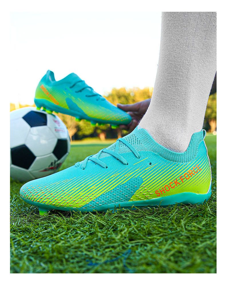 Zapatillas de fútbol para niños AG con tacos largos y cortos para estudiantes, de césped artificial para interiores, para competición y entrenamiento_voghion.com