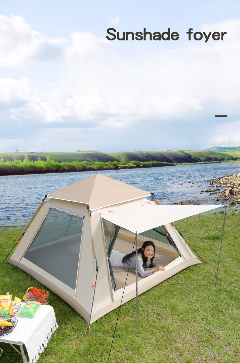 Outdoor Camping Zelt Familie Picknick Reise Sonnenschutz Faltbare Tragbare Automatische Regendicht_voghion.com