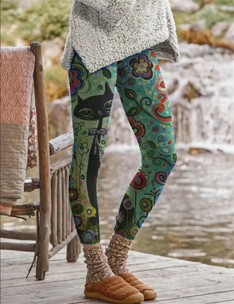 Pantaloni stivali leggings elastici Joker stampati da donna_voghion.com