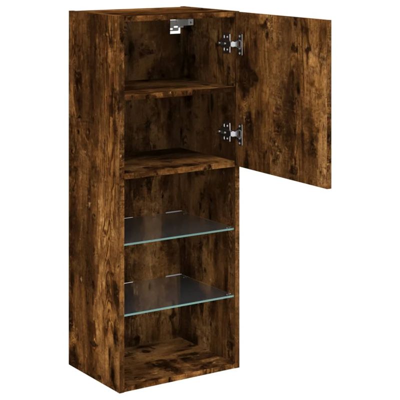 TV-Schrank mit LED-Leuchten Räuchereiche 40,5x30x102 cm_voghion.com