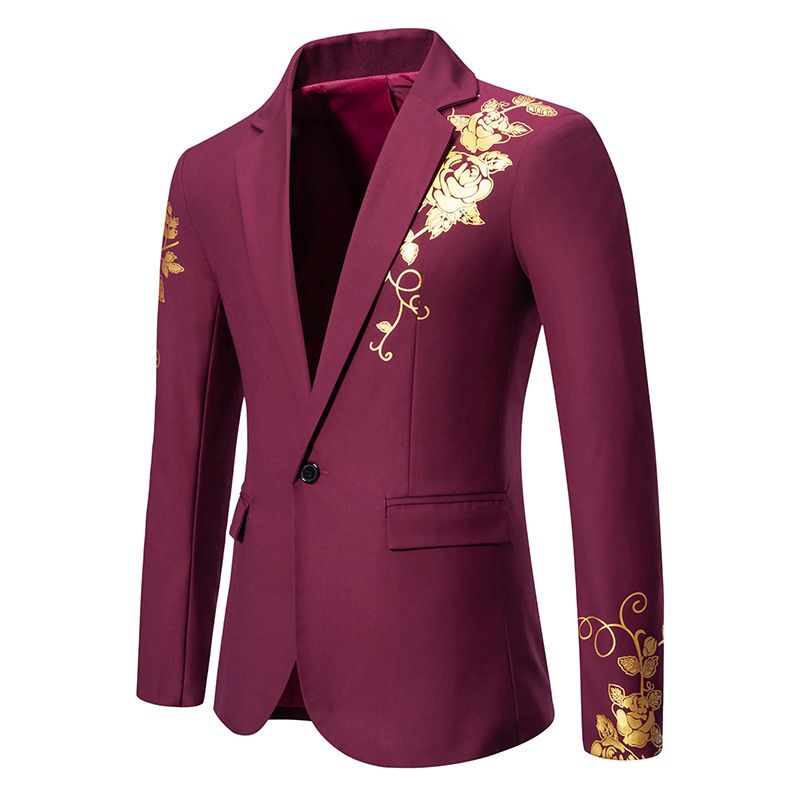 Jachetă bronzată pentru bărbați, de primăvară și vară, costum casual pentru bărbați, de mărime europeană_voghion.com