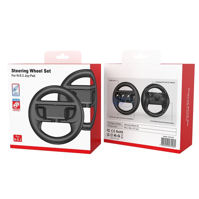 Racing Wheel (2PCS) – Joy-Con Steering Wheel , Switch 2 Accessories, Motion Control, Ergonomic Grip – Lightweight ABS Racing Game Controller_voghion.com