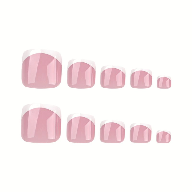 Classico stile minimalista nudo francese bordo bianco gamba arte, indossabile e pezzi di unghie per piedi, prodotto finito_voghion.com