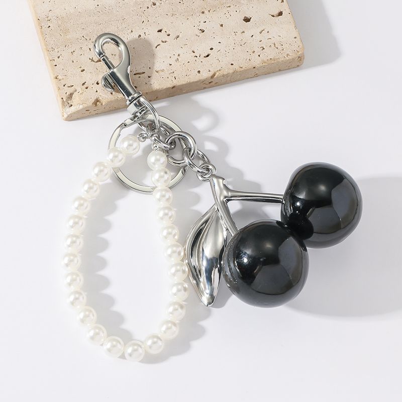 New Personalized Resin Cherry Pearl Keychain Pendant_voghion.com