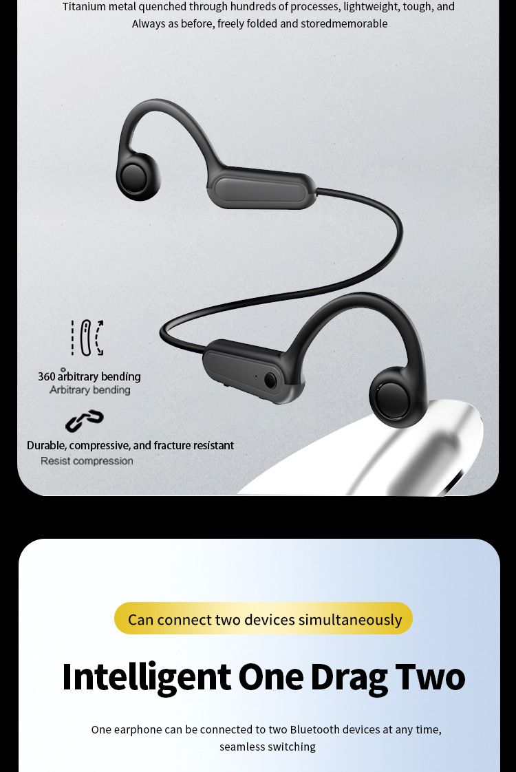 Explosive B8 True Bone Conduction Bluetooth Earphones Open Sport Running Specific Cycling Waterproof Not In Ear_voghion.com