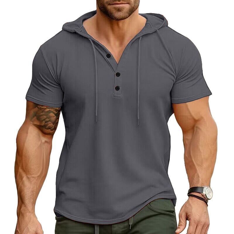Abbigliamento da uomo Maglietta con cappuccio a maniche corte da uomo_voghion.com