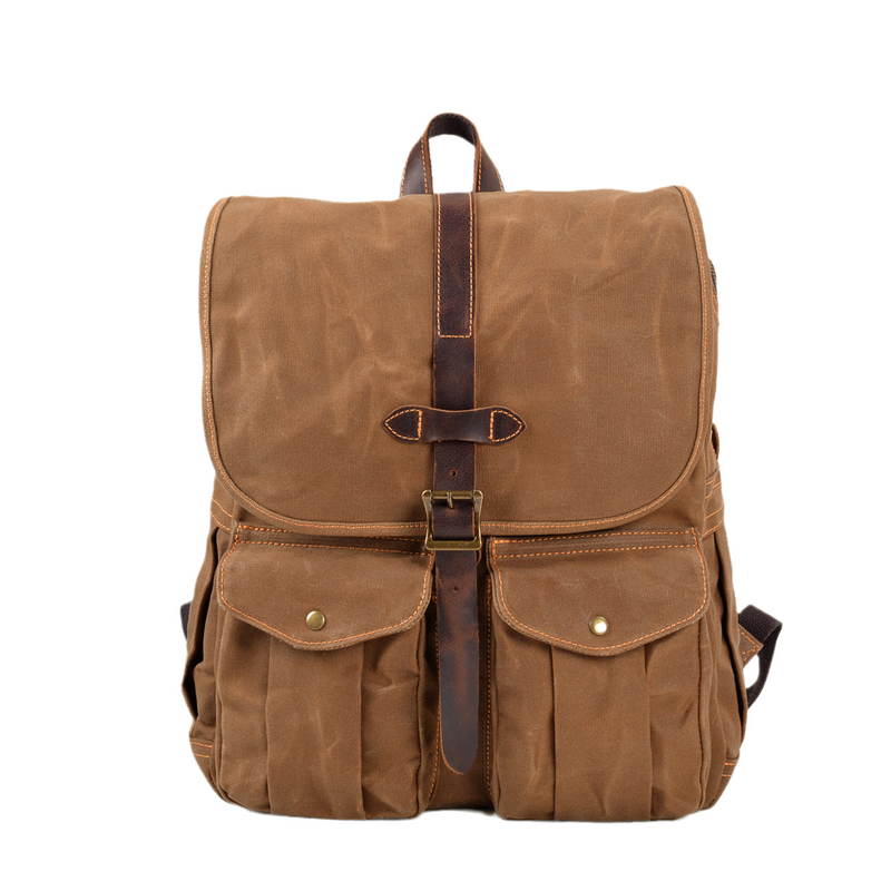 Mochila Mukuan de lona encerada para hombre, modelo 2025, para acampar al aire libre, senderismo, impermeable, informal, para portátil de 16 pulgadas_voghion.com