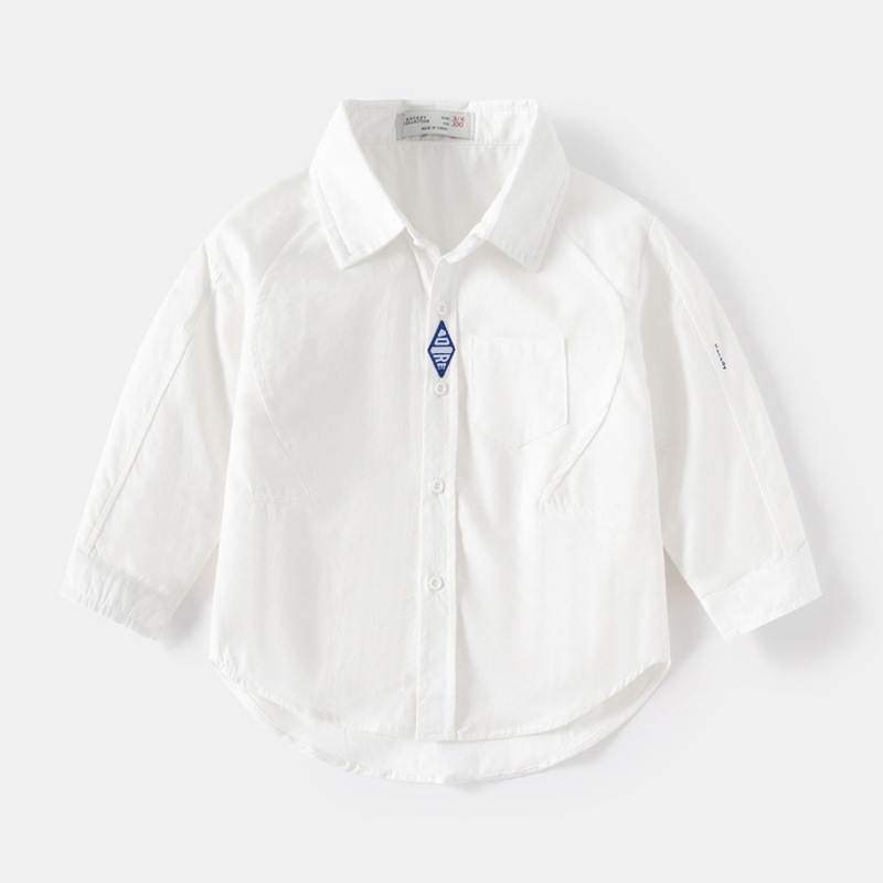 Roupas de bebê meninos crianças algodão médio grande crianças versão solta gordura camisa de manga longa para crianças_voghion.com