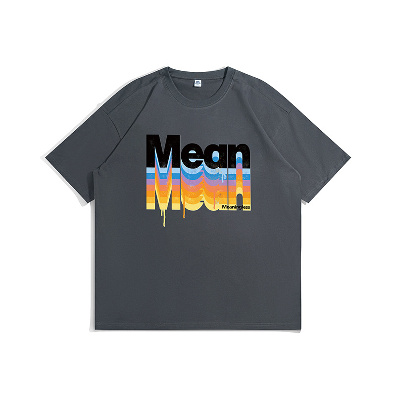 Men's Clothing Round Neck Short Sleeve t Shirt Spring And Summer Heavy 220g Loose Large Size Couple Bottoming Shirt_voghion.com