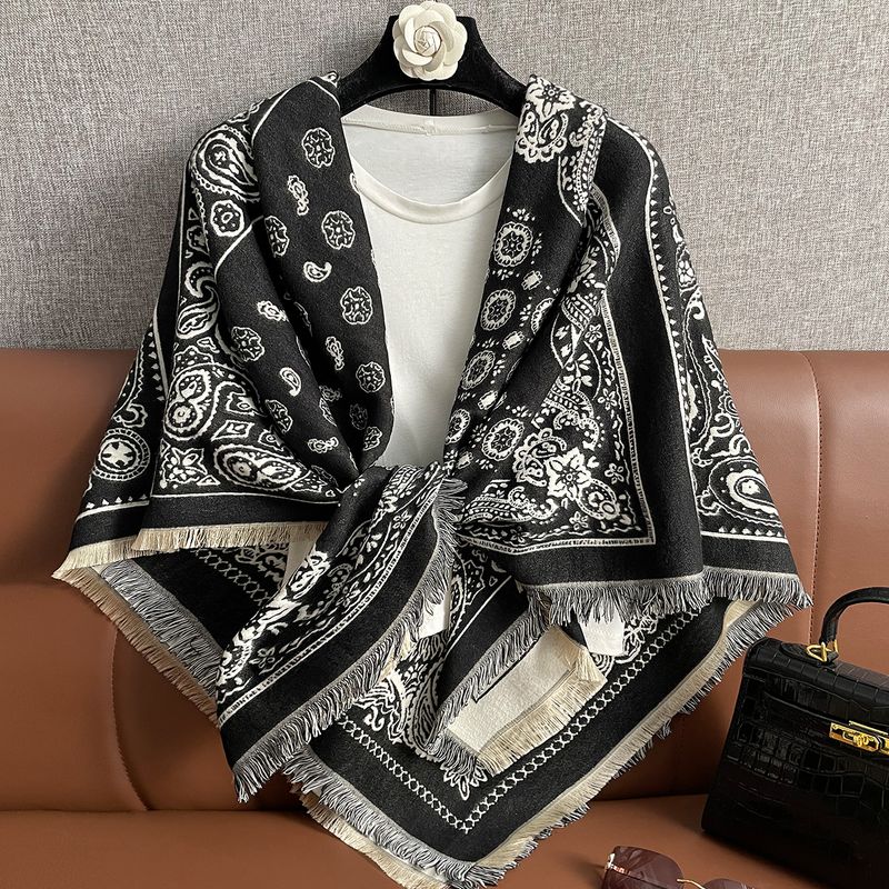 New autumn and thick warm large square for women's winter Korean version versatile cashmere dual-use scarf_voghion.com