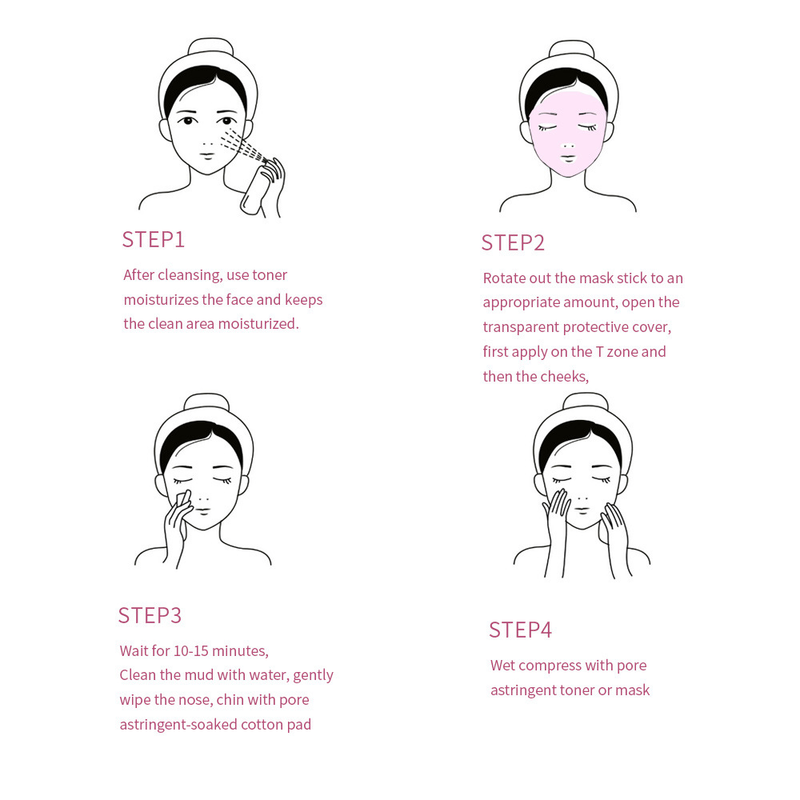 carina Rosa solida sonno pulizia profonda spalmatura pellicola di fango stick pigro scatola maschera facciale_voghion.com