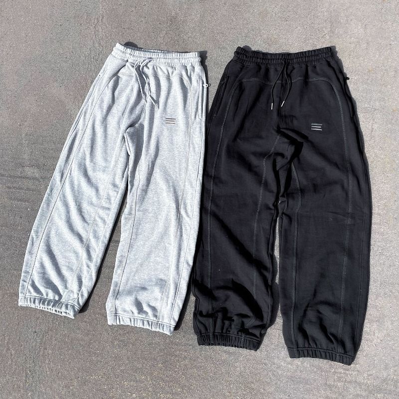Lässige Jogginghose für Herren – Bequeme Winter-Jogginghose mit lockerer Passform und elastischen Bündchen für den Alltag und Sport (Schwarz, Grau)_voghion.com